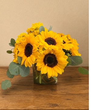 Sunny Sunflowers fresh flowers in cube