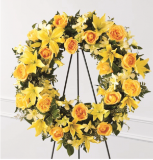 Sunlit Grace Memorial Wreath Stand sold Separately Wreath