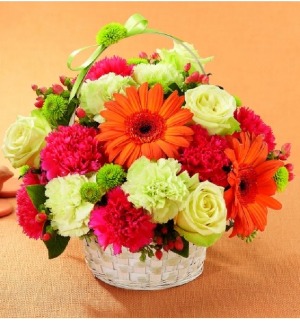 Sunset Bliss basket arrangement