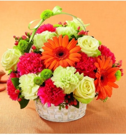 Sunset Bliss basket arrangement