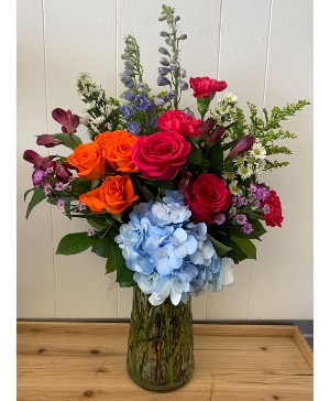 Sunset Bliss! Fresh Vased Arrangement 