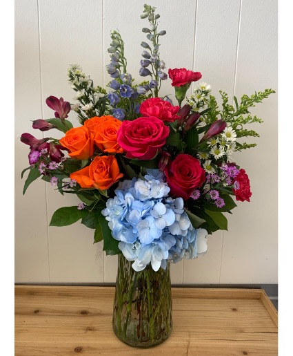 Sunset Bliss! Fresh Vased Arrangement 