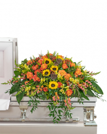 Sunset Reflections Casket Spray Sympathy Arrangement