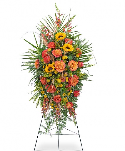 Sunset Reflections Standing Spray Funeral Arrangement