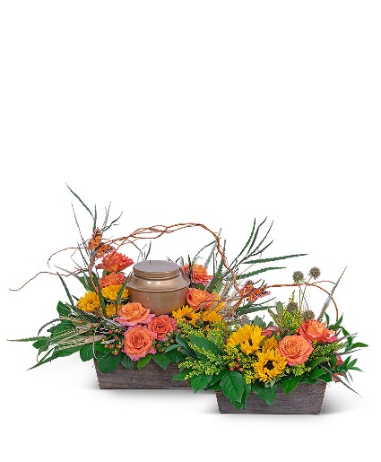 Sunset Reflections Tribute Flower Arrangement