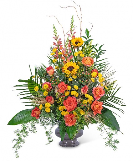 Sunset Reflections Urn Funeral Arrangement