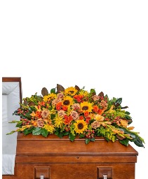 Sunset Serenade Casket Spray Flower Arrangement