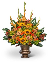 Sunset Serenade Urn Flower Arrangement