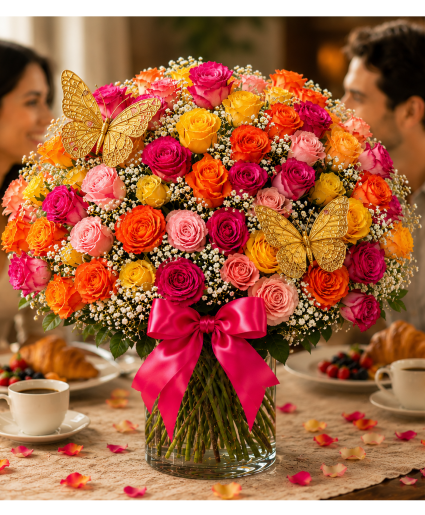 Sunset Symphony Rose Bouquet Call Us for Faster Service & Daily Specials: (915) 303-8500 Text Us to Order Anytime: (915) 505-3708 Your trusted source for Flowers & Delivery in El Paso TX 