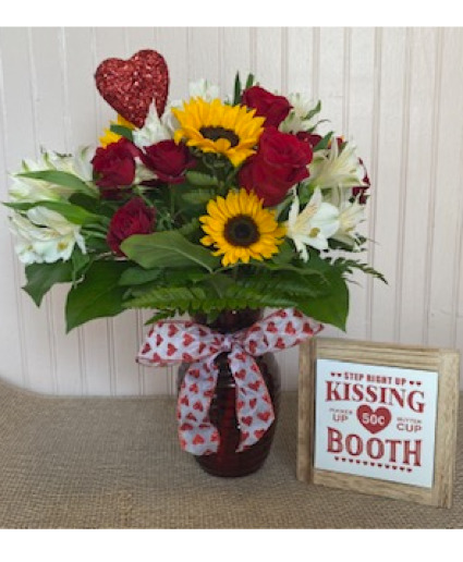Sunshine and Roses fresh arrangement