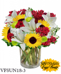 SUNSHINE ELEGANCE RED FLORAL ARRANGEMENT