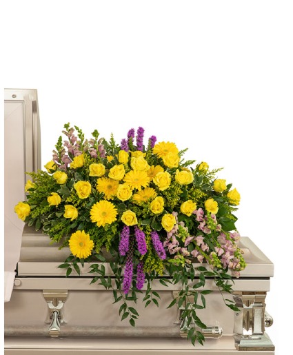 Sunshine from Heaven Casket Spray Sympathy Arrangement