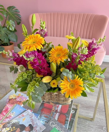 Sunshine in my Pocket  Basket Arrangement in Trenton, ON | Designs by Alexis Rose