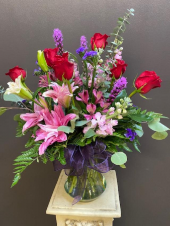 Thursday sunshine Red Rose and Lilly Combo
