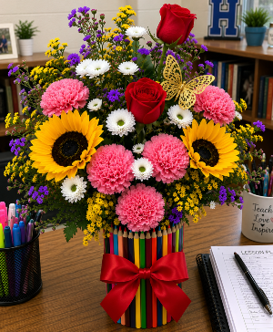 Sunshine & Smiles for Teacher Call Us for Faster Service & Daily Specials: (915) 303-8500 Text Us to Order Anytime: (915) 505-3708 Your trusted source for Flowers & Delivery in El Paso TX 