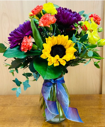 Sunshine Vibes Cut Flowers in Vase