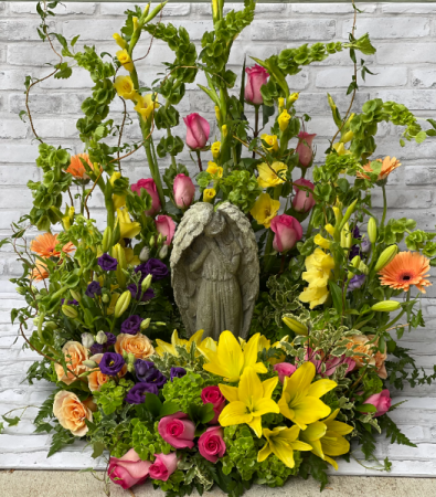 Surrendering Angel  Table Garden Angel Arrangement