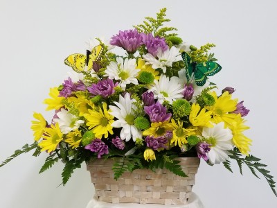 Susie's Daisy/Butterfly Basket 