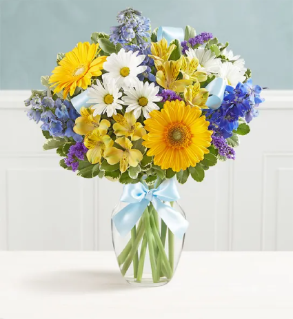 Sweet Baby Boy Flower Arrangement