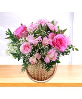 Strawberry Shorty Cake Basket Arrangement