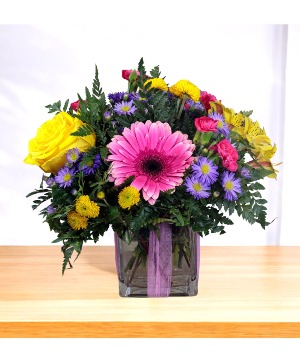 Gift Boxed Blooms Vase Arrangement