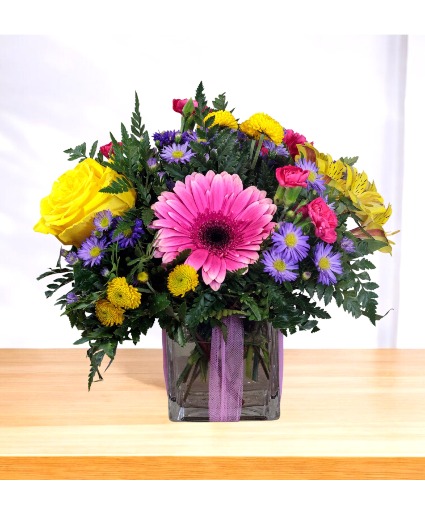 Gift Boxed Blooms Vase Arrangement