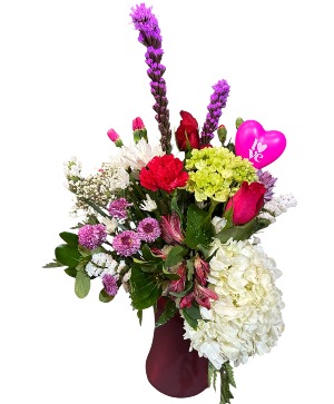 Sweet Heart Love  Vase Arrangement