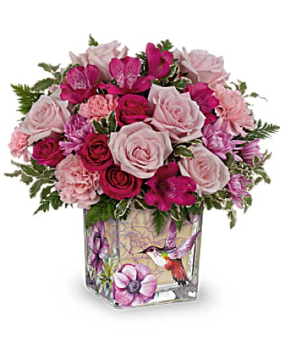 Sweet Hummingbird Bouquet Teleflora's glass cube