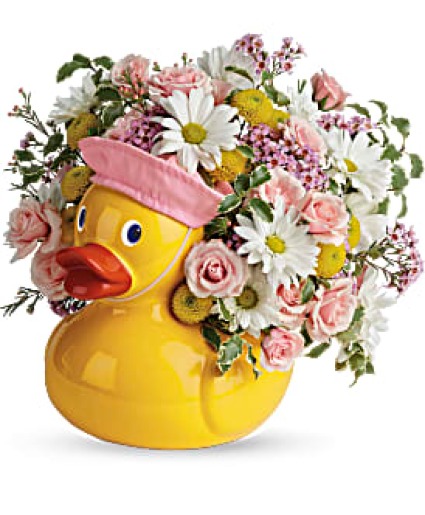 SWEET LITTLE DUCKY NEW BABY ARRANGEMENT