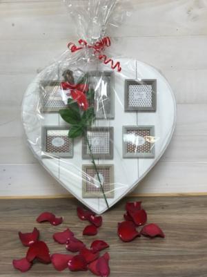 Sweet Memories Heart with Chocolate Rose 