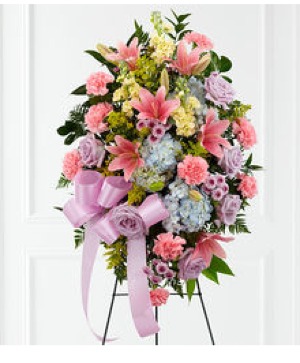 Sweet Remembrance Standing Spray  Some flowers maybe substitutions in flowers