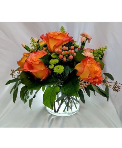 Sweet Tangerine Half Dozen Roses 