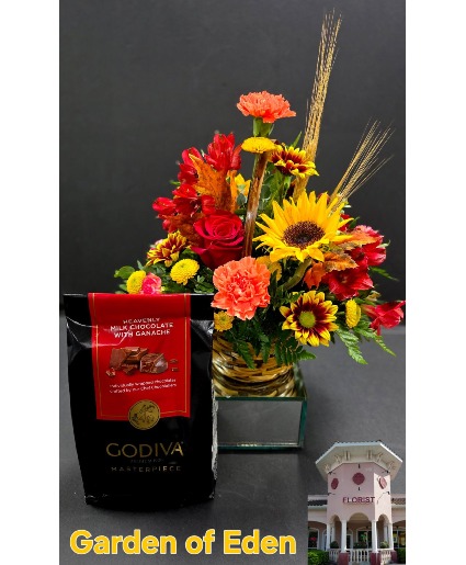 SWEET TASTE OF FALL FRESH FLOWERS AND CHOCOLATES