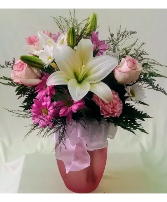 Lavender and White Wishes FHF-ED567 Fresh Flower Vase Arrangement