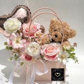 Sweetheart Blush Bouquet with Teddy Any Special Occasion 