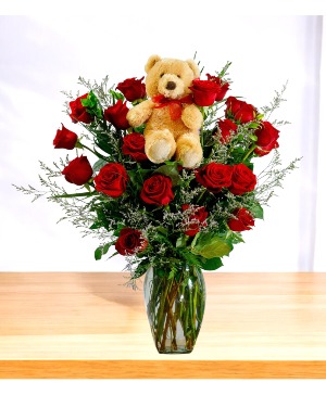 Stuffed Two Dozen Vase Arrangement