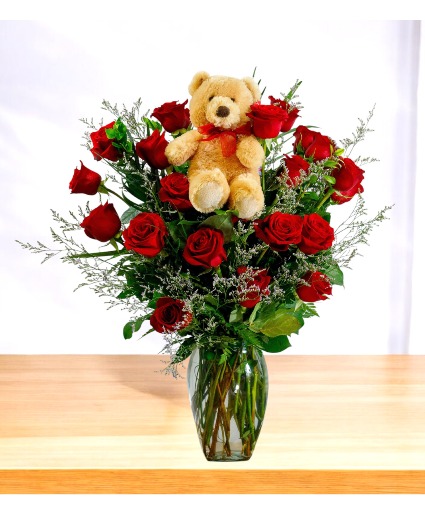 Stuffed Two Dozen Vase Arrangement