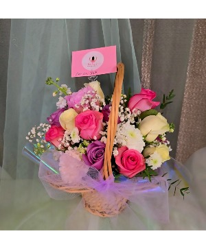Sweetheart Rose basket Basket Arrangement