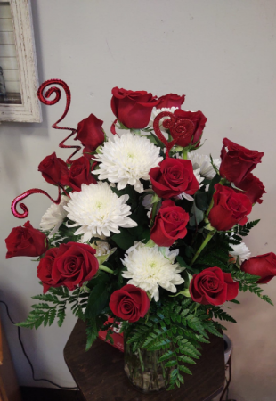 Sweetheart Roses Two Dozen Red Roses with Mixed Flowers