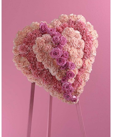 Sweetheart Tribute Heart Standing Spray in Summerville, GA | Chattooga Florist
