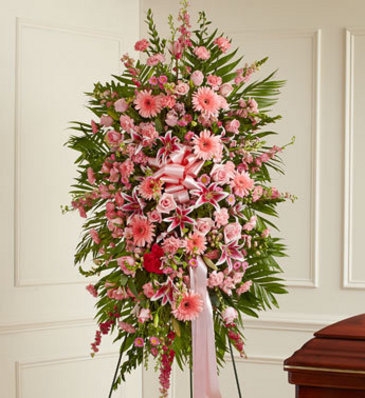 Sympathies Standing Spray- Pink Sympathy/Funeral