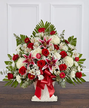 Sympathy Basket Red & White - 00386 