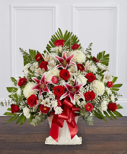 Sympathy Basket Red & White - 00386 