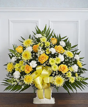 Sympathy Basket Yellow & White - 00390 