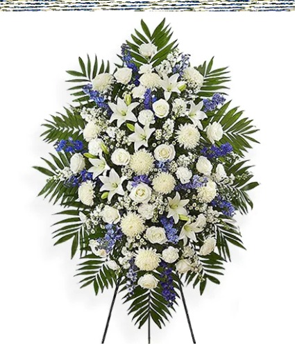 Sympathy Blue & White Standing Spray