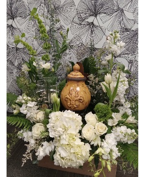 Sympathy cross wreath Urn wrap