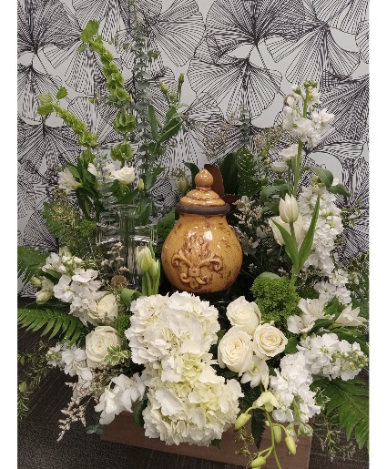 Sympathy cross wreath Urn wrap