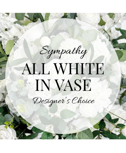 S100 - Designer's Choice All White in Vase Arrangement
