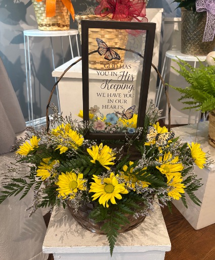 Sympathy Floral Basket Arrangement  