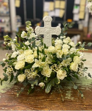 Sympathy Floral with Cross Sympathy Floral